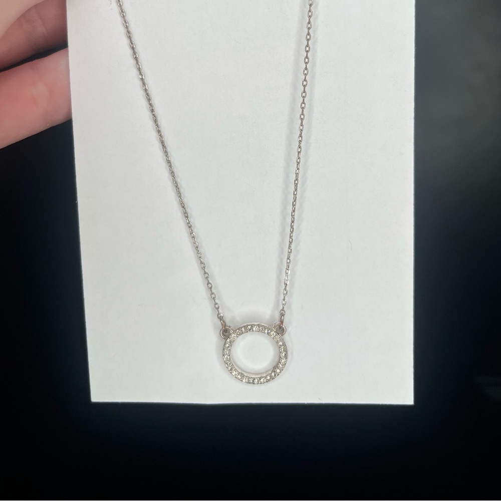 Elegant Silver Circle Pendant Necklace